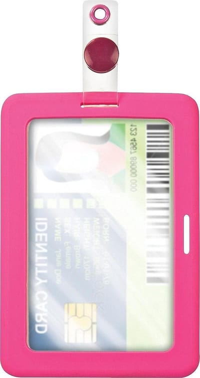 Badge Houder - Kaarthouder ID - Identificatie Tonen - Verticaal Horizontaal - 4 x 2.75 inch - Roze