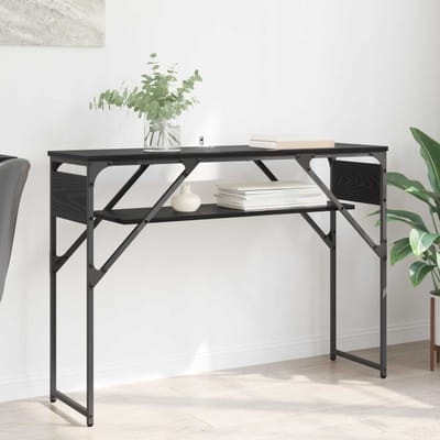 vidaXL - Consoltabel - Zwart - Eiken - Bewerkt - hout - 105x30x75cm