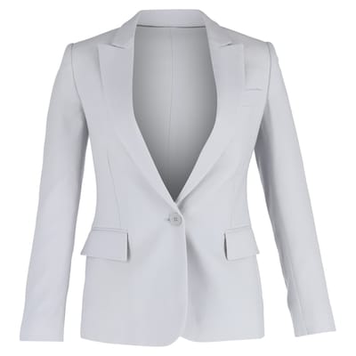 Stella McCartney Enkelzijdige Blazer met Zakken in Lichtblauwe Viscose