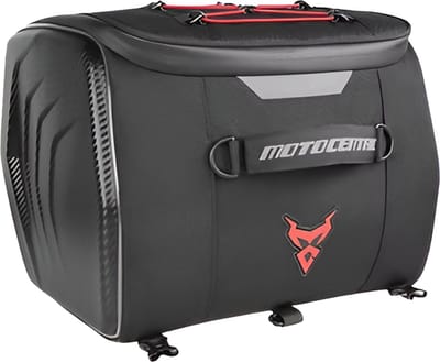 CarryQuest® - Motor Rugzak - Zadeltas Motor - Waterdichte Motorhelm Tas - Motorrugzak - 25L Capaciteit + Reflecterende Strips - Rood - Duurzaam 1200D Materiaal