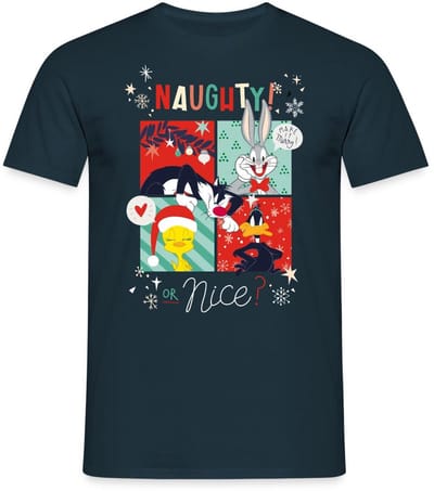 Looney Tunes Stout Of Aardig Kerstmis T-Shirt Heren