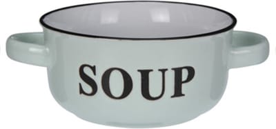 Excellent Houseware Soepkommen/serveer schaaltjes - porselein - D13 x H7 cm - mintgroen