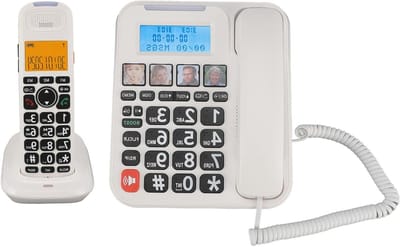 Draadloze Vaste Telefoon - Uitbreidbaar Telefoonsysteem - Communicatie Thuis - Antwoordapparaat 60 Min - 2 Inch Scherm - Wit