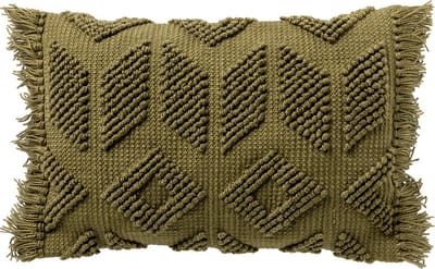Dutch Decor ODIN - kussenhoes 40x60 cm - tufted patroon - duurzaam - Olive Branch - groen - met rits - zonder binnenkussen