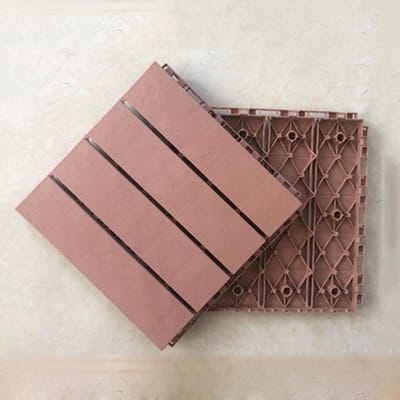 1㎡ WPC terrastegels 11 stuks massief houtlook balkontegels 30x30cm kliktegels met drainagerooster kunststof tuintegels vloer voor tuin terras balkon (bruin)