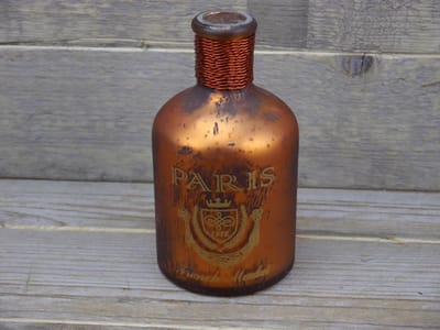 SENSE Decoratieve fles vaas met opdruk - Vintage stijl vaas - Vaas koper antiek ***2 STUKS ***