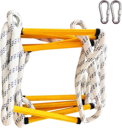 Touwladder Veiligheid - Evacuatie ladder - Noodhulp Brand - Antislip Trede - 3 Meter Lengte - Wit