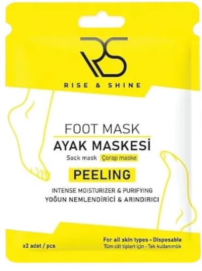 Rise and Shine Rise & Shine Peeling Foot Mask - Intense Moisturizer & Purifying, Exfoliërend Voetenmasker, Eeltverwijderaars, Peeling Sokken - Sokken 1 paar - 25 ml, Dilan Polat