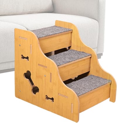 Honden trappen - Huisdier ladder - Meubels bereiken - Gewrichten ontlasten - 3 stappen - Grijs