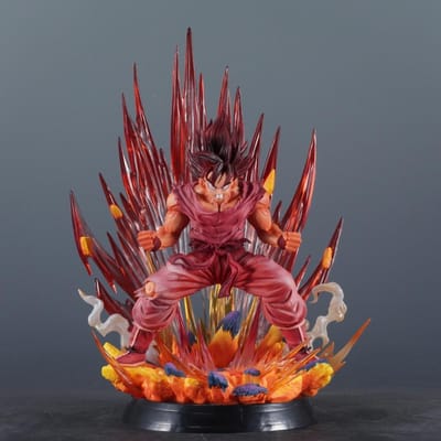 38cm/14.96in Figurine Anime Dragon Ball Kaiouken Goku Figurines d'Action Statue PVC Ornement de Bureau Modèle de Collection Jouets Cadeaux brown