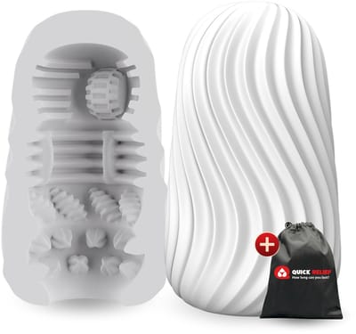 Quick Relief Egg Stroker™ - Masturbator ei - Pocket Pussy - Aftrek Eitje - Sex Toy voor Mannen - Wit