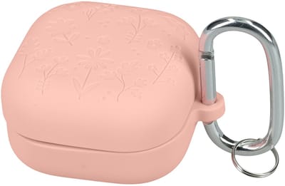 kwmobile case voor draadloze oordopjes geschikt voor Samsung Galaxy Buds 4 / Galaxy Buds 4 Pro hoes - Siliconen beschermhoes - Gestanst patroon design in donkerroze
