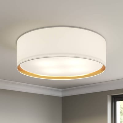 TK Lighting Bilbao plafondlamp, wit/goud, Ø 60 cm