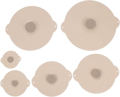 Voedsel Blik Deksels - Siliconen Zuig Deksels - Voedsel Bewaren - Hittebestendig & Lekvrij - 6 Stuks - Beige