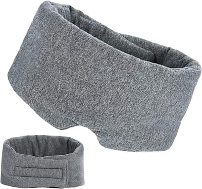Slaapmasker - Oogbedekking Nachtmasker - Verbeteren Slaapkwaliteit - Ademend Materiaal - 72x15x1 cm - Grijs Zwart