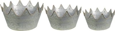 Clayre & Eef Planthouder Ø 43x21 cm Grijs Groen Metaal