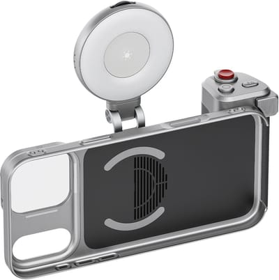 Telesin Master Grip Camera-grip - Creator Combo voor iPhone 17 Pro Max - Met Magnetische Lamp en UV-Filter - Dubbele MagSafe Bevestiging & 1/4" Statiefaansluiting - Zwart