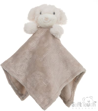 Soft Touch Knuffeldoekje Puppy 36 x36 Cm Off white/bruin