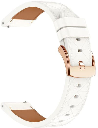 Leren bandje - geschikt voor Garmin Venu 2s / 3s / 4 (41mm) / Vivoactive 4s / Forerunner 255s / 265s - Huawei Watch GT 5 Pro - 42mm / GT 6 / GT 5 / GT 4 - 41mm - leer - wit