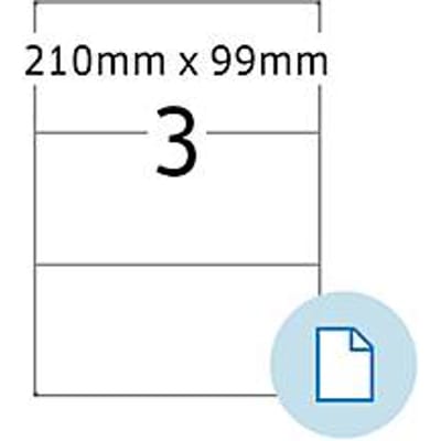 Etiketten HERMA 8403, permanente kleefstof, bedrukbaar, B 210 x H 99 mm, papier, wit, 1500 stuks/500 vellen