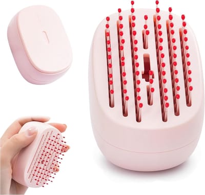 Zelfreinigende Krulhaarborstel voor Vrouwen met Hoofdmassage, Draagbaar en Intrekbaar, Geschikt voor Alle Haartypes en Gemakkelijk in Gebruik