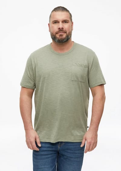 T-shirt van gemengd katoen met borstzak en logo patch s.Oliver
