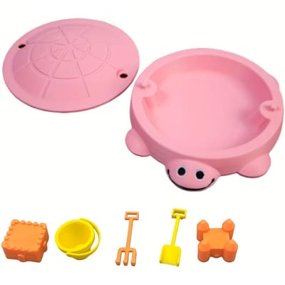 Mini Schildpad Zandbak Speelgoed met Schepjes Bureau Stressverlichter Speelgoed met Deksel Draagbare Sensorische Speelset Zand Speelgoed Speelset roze