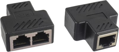 LAN-splitter 2 stuks - Ethernet verdeler - Netwerk uitbreiden - Vlamvertragende behuizing - Zwart