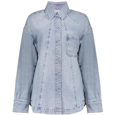 Geisha Jeans Overshirt Stones Bleached Denim Stones Size: S | Button-Down Shirts Outlet | Dames | Blauw
