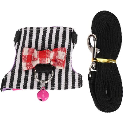 Ensemble Harnais Laisse pour Petit Animal de Compagnie Sangle de Poitrine Confortable Gilet de Traction pour Furet Chinchilla