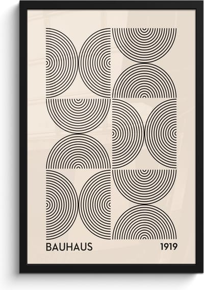 Poster in lijst - Fotolijst 40x60 cm - Posters - Bauhaus - Vintage - Modern - Zwart - Art - Posterlijst zwart - Decoratie - Wanddecoratie woonkamer - Muurdecoratie slaapkamer