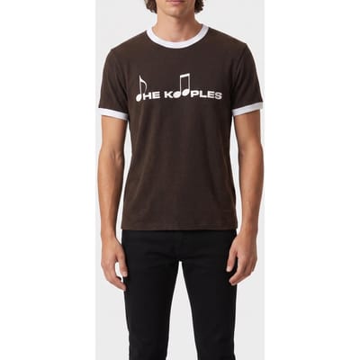 The Kooples Short-sleeved T-shirt With Front Print Black Washed Maat: M | T-shirts met Print Outlet | Heren | Zwart