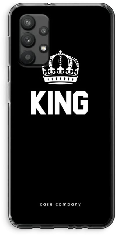 Case Company® - Hoesje geschikt voor Samsung Galaxy A32 4G hoesje - King zwart - Soft Cover Telefoonhoesje - Bescherming aan alle Kanten en Schermrand