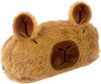 SnelShoppen - Schattige Capybara Pennenzak, Grote Capaciteit Pluche Pennentas met Rits, Schoolbenodigdheden voor Jongens en Meisjes, Perfect Cadeau vo