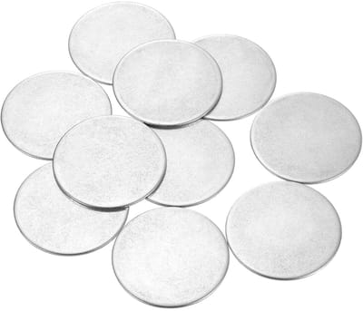Metalen Schijven - Ronde Platen - Ambachtelijk Werk - Roestvrij Staal 304 - 45 mm Diameter - Zilverkleurig