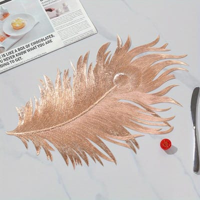 1 stuks Retro Imitatie Veerpatroon PVC Tafelmatten, Isolatie Eettafelmat, Geschikt voor Dagelijkse Huis Keuken Decoratie