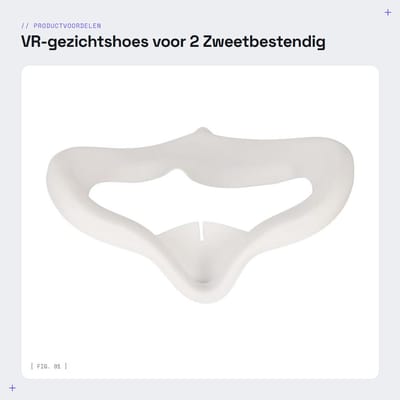 Dailygoods - VR-gezichtshoes voor 2 - Zweetbestendig - Siliconen Gezichtskussenmasker - Wasbaar - Oogkussentje voor VR - Geschikt voor 2 - Grijs-wit