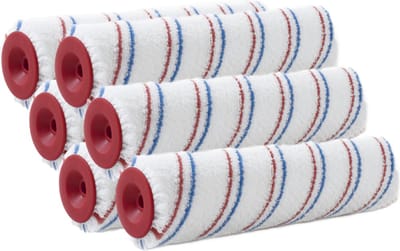 Sorex Muur vacht anti spat verfrollen - 6x - polyester microvezel pluisvrij - 6,6 x 25 cm - Verfspullen - Verfroller