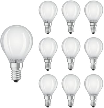 Ledvance LED Filament Kogellamp E14 - 4W 470lm 2700K 230V - Mat Glas - Ø45mm - Geschikt voor nachtlampen, horeca, hal - 10 stuks