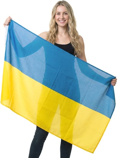 ESPA - Oekraïense vlag van stof 150 x 90 cm Oekraïense nationale vlag voor decoratie + events