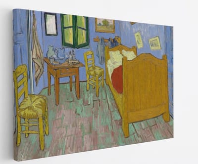 Saammp Canvas Schilderij - De Slaapkamer - Van Gogh - Oude Meesters - 45x30 - Foto op canvas - Wanddecoratie - muurdecoratie Woonkamer - Slaapkamer decoratie - Canvas Print