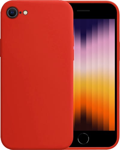 Hoesje - Geschikt voor Apple iPhone SE (2022) - Sterk & Shockproof - Siliconen Case - Hoes Cover - Telefoonhoes - Rood