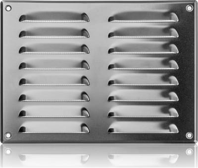 Aluminium Ventilatierooster 26x19cm met Verborgen Muggengaas - Zware Kwaliteit Metaal Rooster