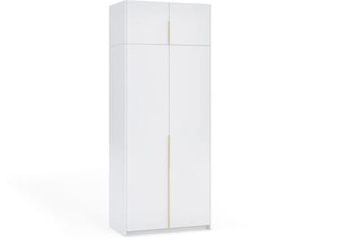Kledingkast Apollonia I zonder Spiegel 100 x 250 cm (wit, gouden handgrepen)