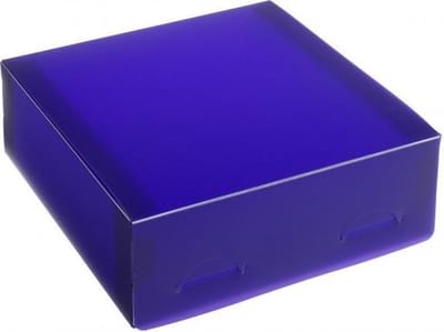 Cadeauverpakking plastic BUDGET doosjes, semi-transparant, 15x15x5cm PAARS (100 stuks)