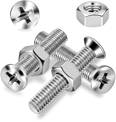 RVS verzonken schroeven M3 x 40mm, 80 stuks platte kop met moeren en volle draad voor stoelreparatie, meubelonderdelen en bevestigingsoplossingen