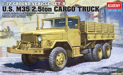 Academy Modelbouwpakket Militaire voertuigen - 13410 US M35 2.5 Ton Cargo Truck WWII - Amerikaans Militair Voertuig Plastic - 1:72 - Modelbouw