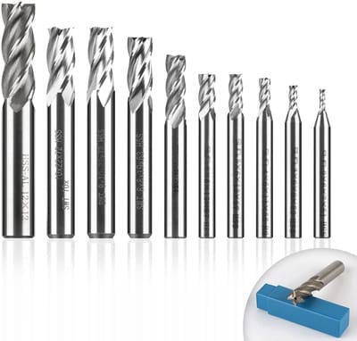 By shayne - 10 stuks 4 fluiten schachtfrees - CNC-freesset - Precisiewerk - φ2-12 mm - Geschikt voor aluminium en hout - Perfect voor detaillering