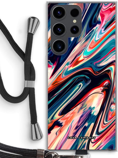 Case Company® - Hoesje met koord geschikt voor Samsung Galaxy S23 Ultra hoesje met Koord - Quantum Being - Telefoonhoesje met Zwart Koord - Bescherming aan alle Kanten en Over de Schermrand