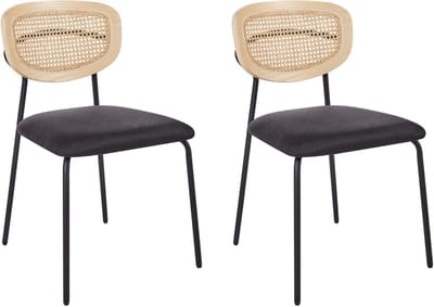MAYETTA - Eetkamerstoel set van 2 - Zwart - Polyester